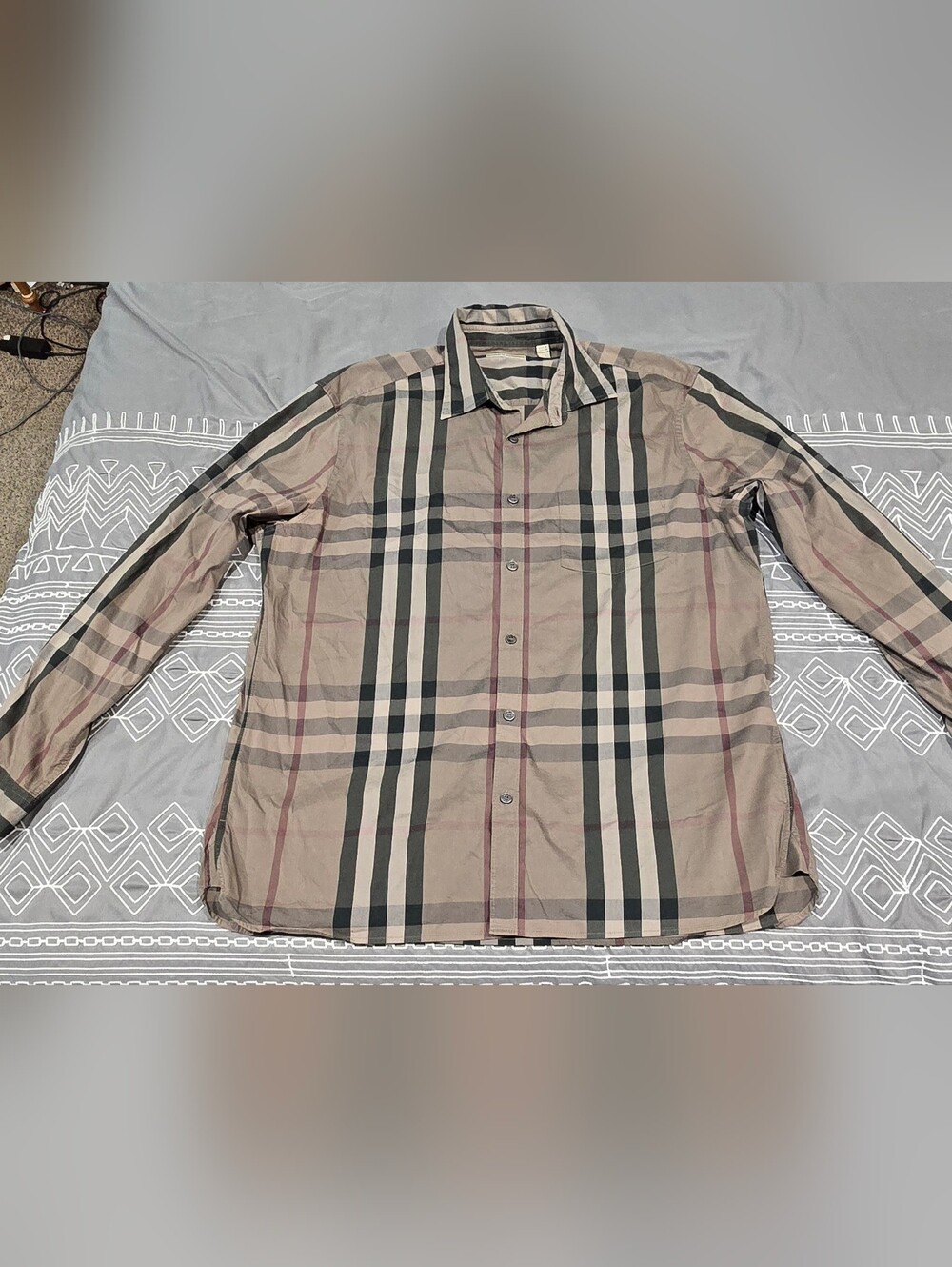 Burberry Brit Men's Iconic Plaid Button Down Shirt Size XL